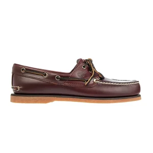 Timberland Scarpa da Barca Uomo Classic 2-Eye Tomaia in Pelle Marrone Medio