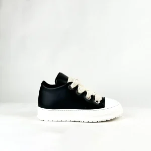 Sneakers pelle nero laccio doppio Tore rick