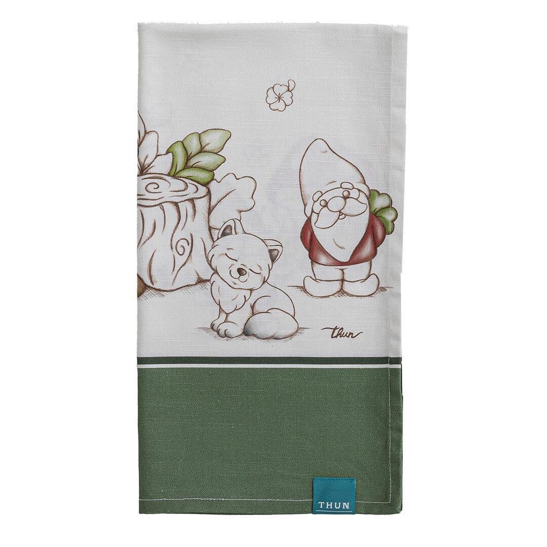 THUN Grembiule Inverno Incantato 60x90 cm Gnomes Sage Green 100% Cotone - immagine 4