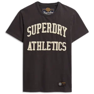 Superdry T-shirt Uomo Vintage Athletic S/S Tee in Cotone Marrone