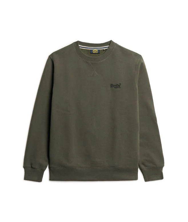 Superdry Felpa Maglioncino Crewneck Uomo misto Cotone Verde Oliva - immagine 6