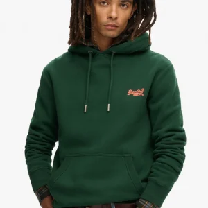 Superdry Felpa Essential Hoodie in Cotone verde Uomo