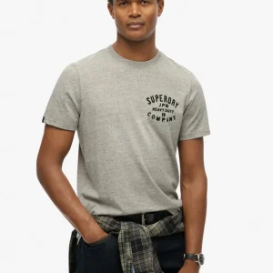Superdry T-shirt Uomo Machined Goods Workwear Tee in Cotone Grigio