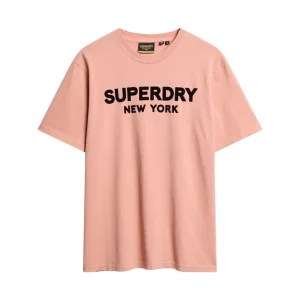 Superdry T-shirt Luxury Sport Loose Fit in Cotone Marrone Uomo