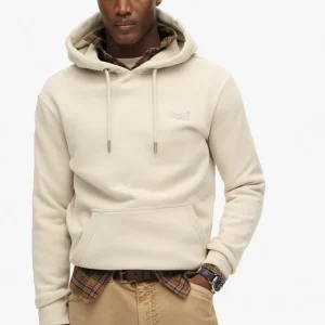 Superdry Felpa Essential Hoodie in Cotone Beige Chiaro Uomo
