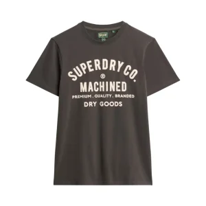 Superdry T-shirt Uomo Machined Goods Workwear Tee in Cotone Nero