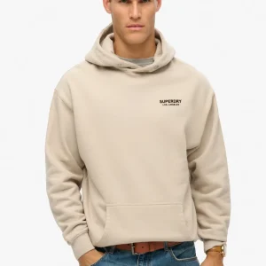 Superdry Felpa Luxury Sport Hoodie Loose Fit in Cotone Grigio Uomo