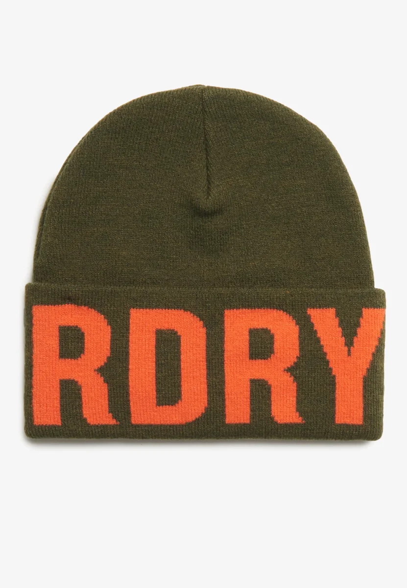 Superdry Berretto Knitted Beanie Misto Poliestere e Acrilico Verde Militare Unisex - immagine 4