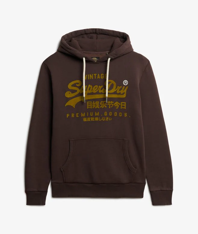 Superdry Felpa cappuccio Hoodie Logo Vintage marrone - immagine 7