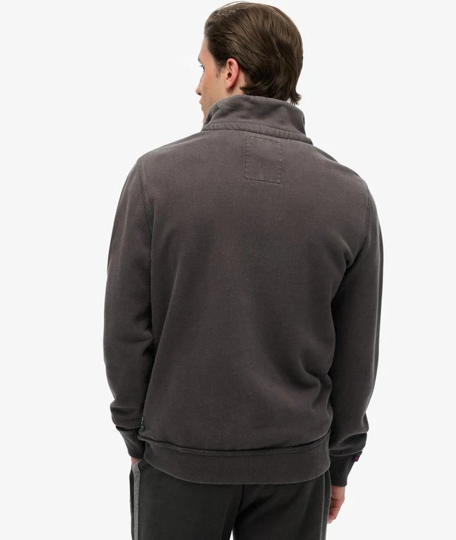 Superdry Maglia manica lunga Uomo Vintage Athletic 100% Cotone Nero effetto Washed - immagine 4